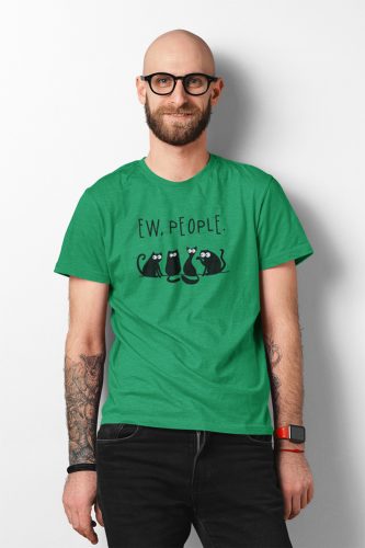 Mintás férfi póló - Ew, people - Irish Green