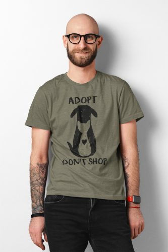 Mintás férfi póló - Adopt, don't shop - Military