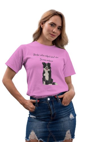 Mintás női póló - Border collie - lightPink