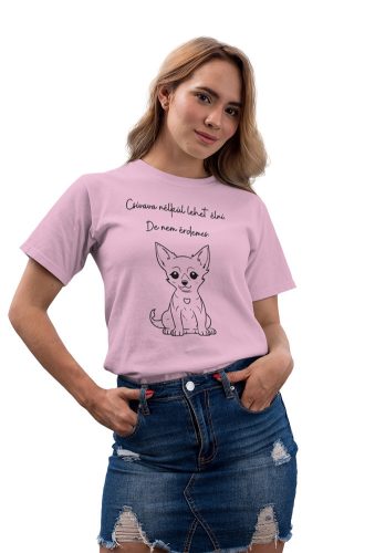 Mintás női póló - Csivava- LightPink