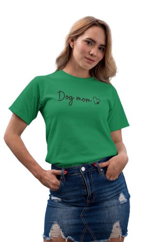 Mintás női póló - Dog Mom- IrishGreen