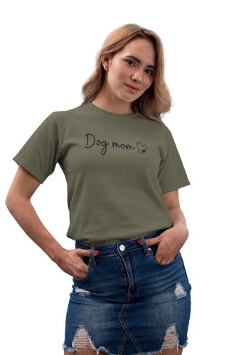 Mintás női póló - Dog Mom- Military