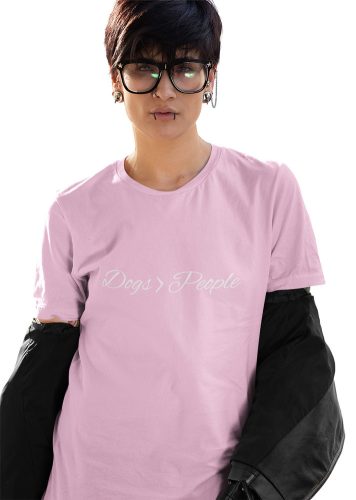 Mintás női póló - Dogs people- Light pink