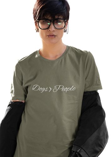 Mintás női póló - Dogs people- Military