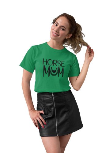 Mintás női póló - Horse mum - Irish Green