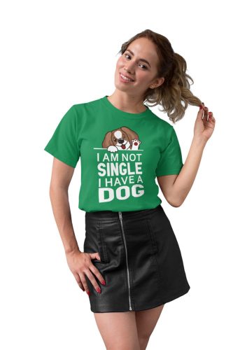 Mintás női póló - I am not single - Irish Green