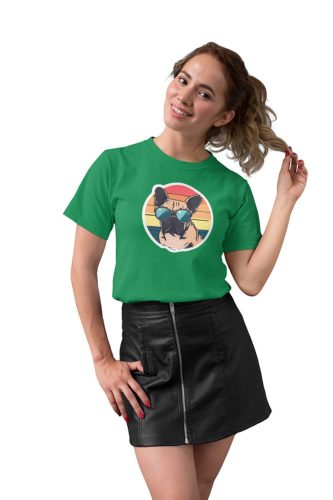 Mintás női póló - Bulldog - Irish Green
