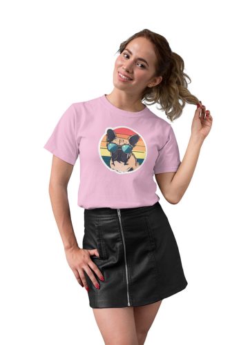 Mintás női póló - Bulldog - Light pink