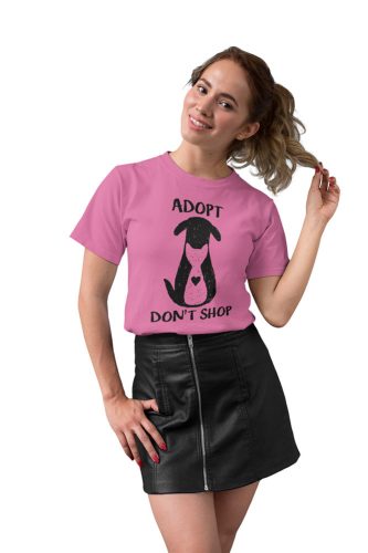 Mintás női póló - Adopt don't shop - Azalea