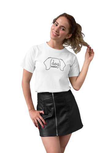 Mintás női póló - Dog mom 2 - Fehér