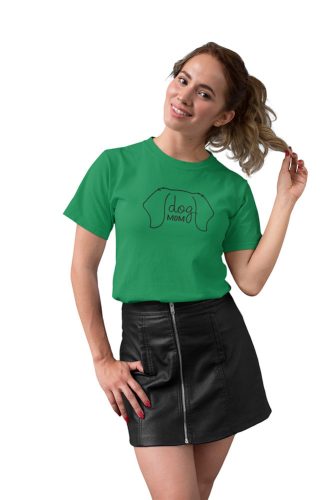 Mintás női póló - Dog mom 2 - Irish Green