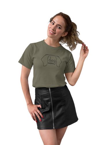 Mintás női póló - Dog mom 2 - Military