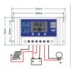 Digitális programozható töltésvezérlő napelemhez, 12V / 24V, 30A