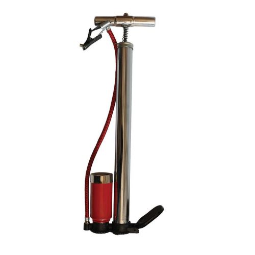 Nagy méretű fém kézi pumpa nyomásmérővel, 59 cm