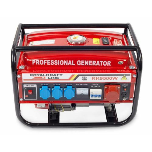 RoyalKraft RK9500W benzinmotoros aggregátor, generátor, 3 fázisú áramfejlesztő - 6500W