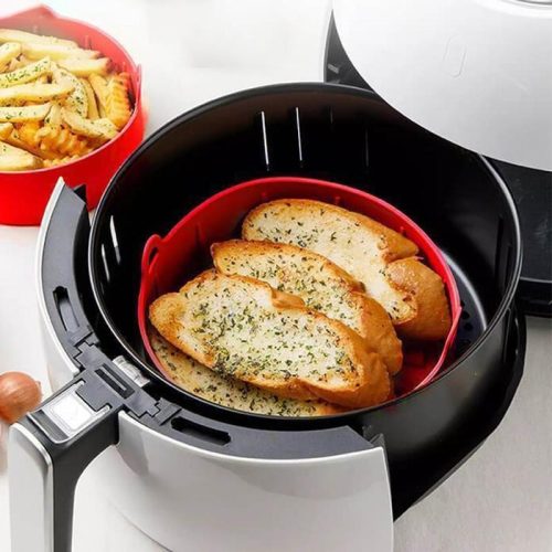 Szilikon sütőedény Air Fryer-hez, sütőforma meleglevegős fritőzhöz, sütéshez, fagyasztáshoz, 19 cm