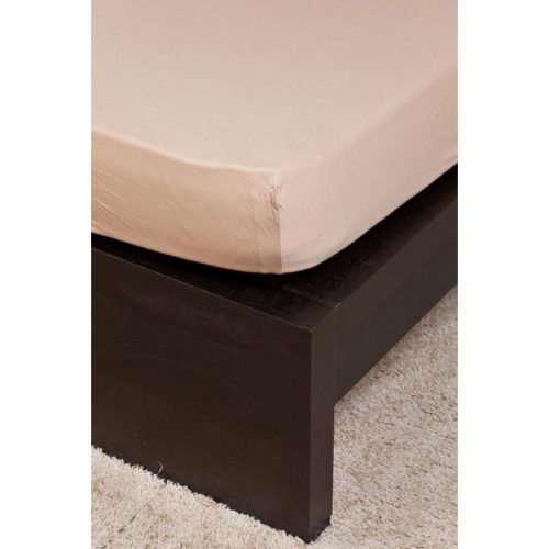 NATURTEX Jersey gumis lepedő 140-160x200 cm homokbarna