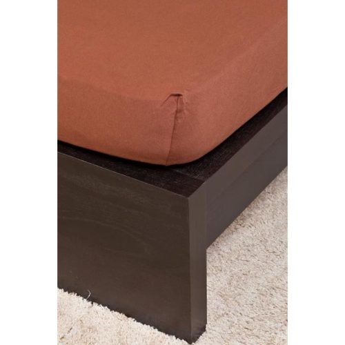 NATURTEX Jersey gumis lepedő 140-160x200 cm csokibarna