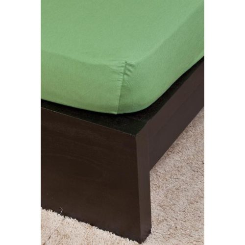 NATURTEX Jersey gumis lepedő 140-160x200 cm olajzöld
