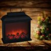 Vezeték nélküli elemes LED kandalló dekorvilágítás lánghatással, USB kábellel, 30x13x31 cm