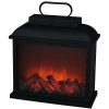 Vezeték nélküli elemes LED kandalló dekorvilágítás lánghatással, USB kábellel, 30x13x31 cm