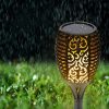 Napelemes, lángokat imitáló LED fáklya, talajba szúrható szolár lámpa, 58 cm
